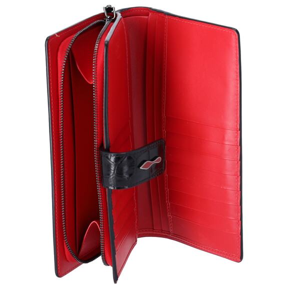Christian Louboutin Paloma Long Wallet Black Red Leather - Picture 4 of 6